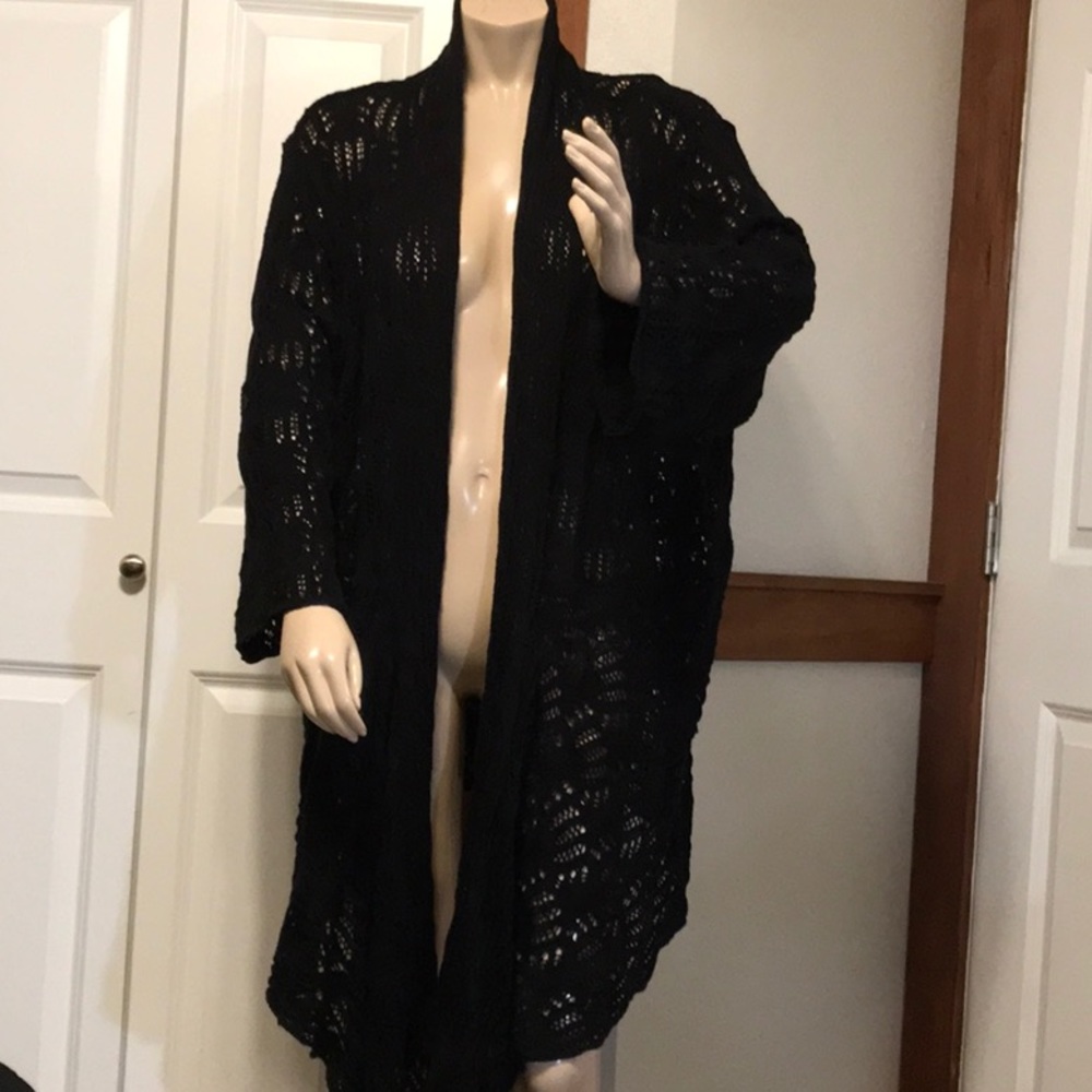 Beautiful crocheted Woman within cardigan duster2X